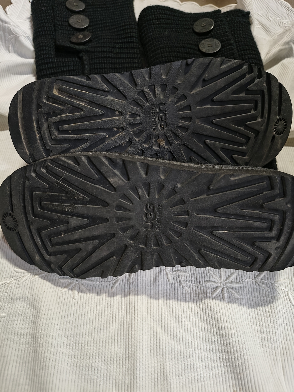 UGG Black Knit Button-Back Fold Boots - Picture 8 of 8